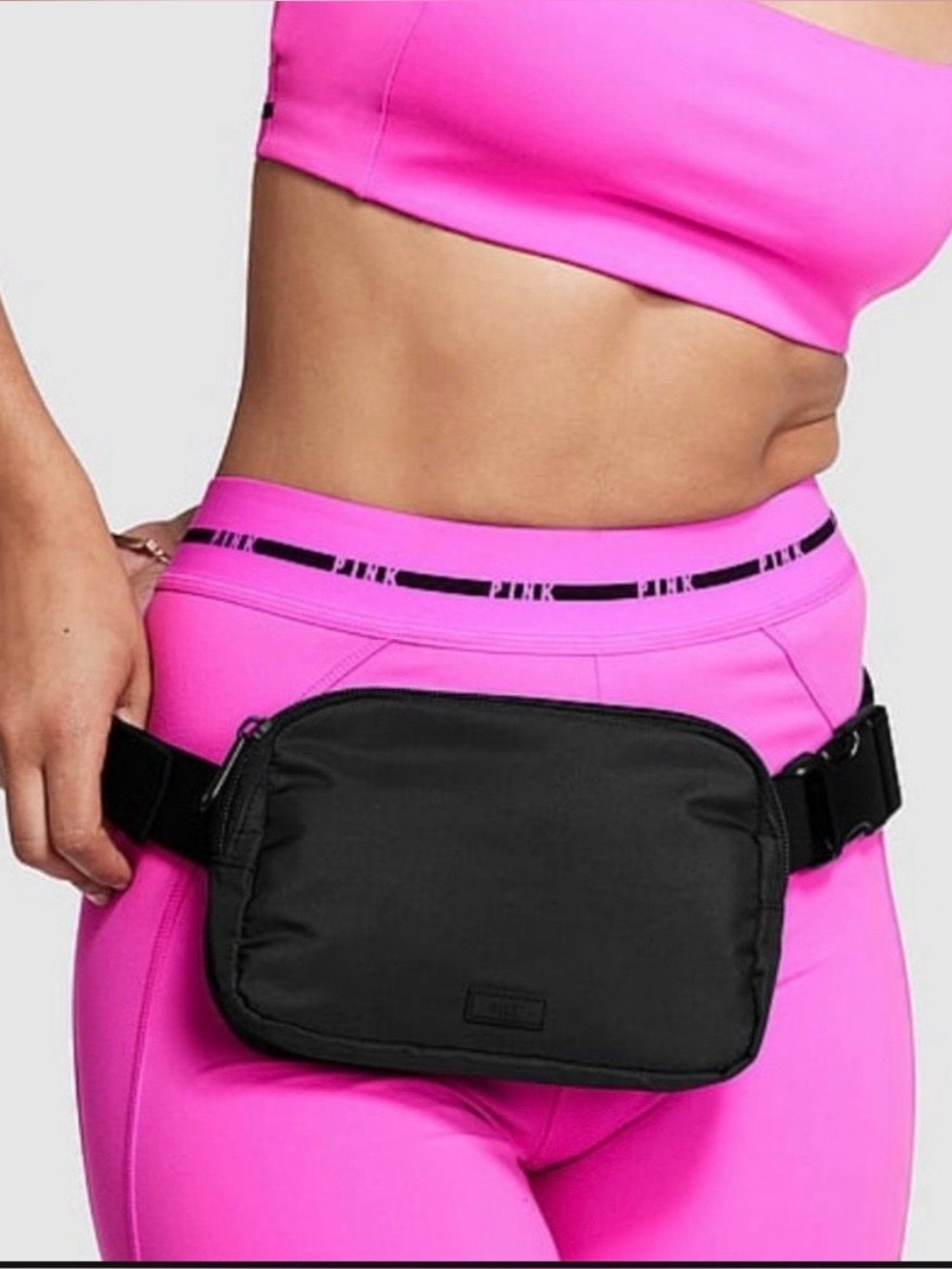PINK Victoria's Secret Black Crossbody Waist Bag